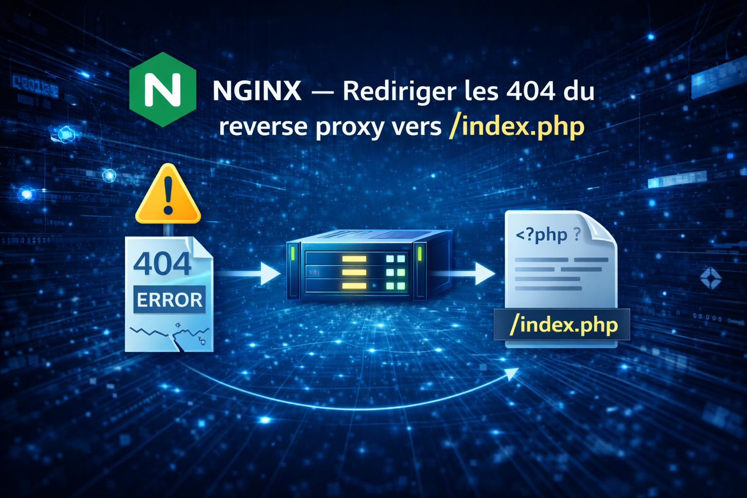 NGINX — Rediriger les 404 du reverse proxy vers /index.php